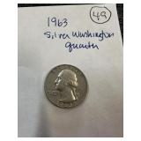 1963 Silver Washington quarter