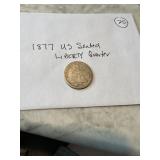 1877 US Seated Liberty quarter
