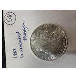 1887 Uncirculated Morgan Silver dollar