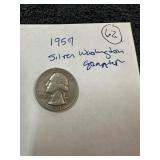 1959 Silver Washington quarter