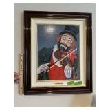 Signed Red Skeleton Clown painting
