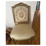 Louis XVI style gilded wood parlor chair