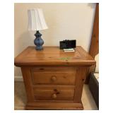 Pine Nightstand w/misc decor
