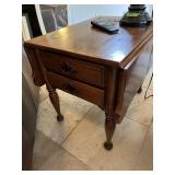 Dropleaf lamp table w/ drawers