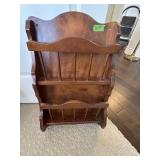 Wooden book/magazine shelf