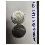 Pair of 1971 Eisenhower dollar