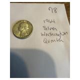 1964 Silver Washington quarter