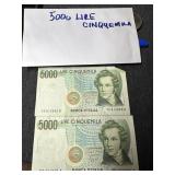 Misc 5000 Lire Cinqyemila currency