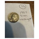 1957 Silver Washington quarter