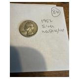 1952 Silver Washington quarter