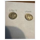 Pair of Silver Mercury dimes