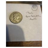 1962 Ben Franklin half dollar