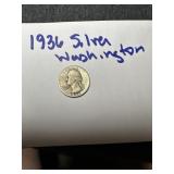 1936 Silver Washington quarter