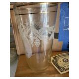 Etched glasses w/gold ring