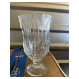 Block lead crystal footed vase-Portland