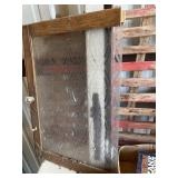 Old oak cabinet door w/glass as is