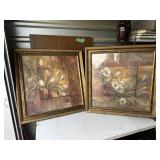 Pair of framed floral prints