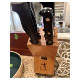 MIsc  knives and wood block