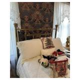 Antique Brass bed, includes bedding-clean