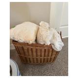 Basket w/misc pillows