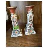 Pair of Asian glazed Candleholders
