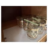Set of gold decor liqour glasses