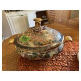 Handpainted dish with lid-very nice