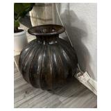 Glazed clay vase