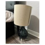 Glass base lamp w/shade