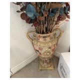 Large vase w/floral decor