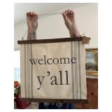 Large canvas wall hanging Welcome yall
