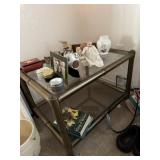 Brass and glass lamp table