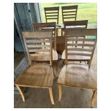 Set of 4 matching wood chairs