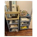 Plastic organizers w/misc sewing supplies