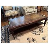 Leather top coffee table-vintage