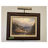 Framed Thomas Kincaid w/lamp