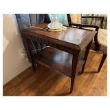 Vintage Leather top lamp table