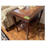 Vintage leather top lamp table 2 of 2