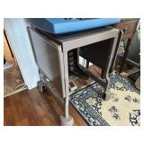 Metal rolling typewriter table-dropleaf