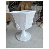Grape pattern white glass