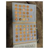 Large assortment of old US pennies