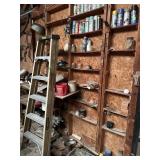 Misc contents of garage wall