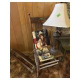 Chair, lamp and misc decor