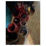 Coffee cans of misc nails, screws etc
