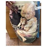 Vintage girl w/dog print