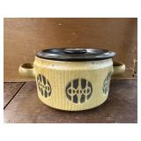 Glazed Frost Flame Bean pot w/lid