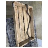 Wooden tray w/leather strap