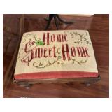 Handstitched Home Sweet Home footstool
