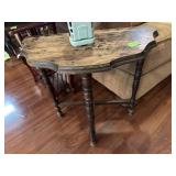 Wooden half moon table