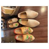 Misc pairs of wooden shoes